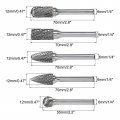 Uxcell Tungsten Carbide Rotary Files 1 4 Shank Double Cut Cylindrical Radius End Burrs Tool 12mm Dia For Die Grinder Drill Bit