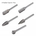 Uxcell Tungsten Carbide Rotary Files 1 4 Shank Double Cut Cylindrical Radius End Burrs Tool 12mm Dia For Die Grinder Drill Bit