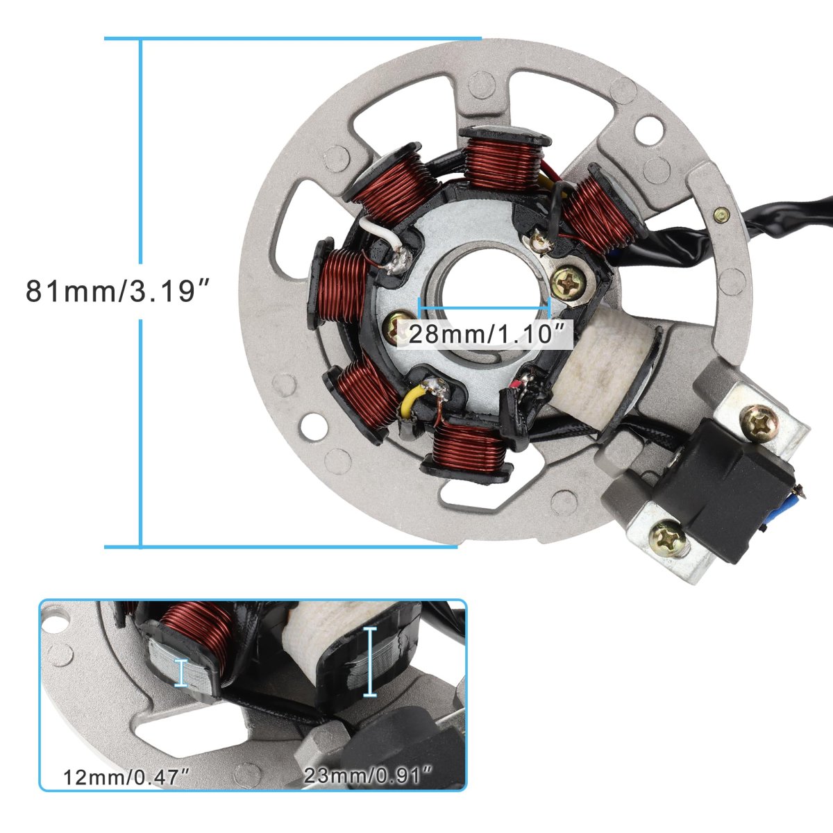 7 Coil Ignition Magneto Stator Replacement For Estator Completo Bws100 Axis00 Outer Diameter 81mm 3 19 Inner 28mm 1 1 In