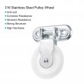 Uxcell 2pcs Marine Pulley 92mm Single Block Iron Nylon Hanging Wire Towing Wheel Cable Rope Runner Roller