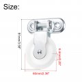 Uxcell 2pcs Marine Pulley 92mm Single Block Iron Nylon Hanging Wire Towing Wheel Cable Rope Runner Roller