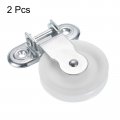 Uxcell 2pcs Marine Pulley 92mm Single Block Iron Nylon Hanging Wire Towing Wheel Cable Rope Runner Roller