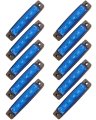 10 Pack 3 8 In 6 Led Marker Clearance Indicator Lights Blue Waterproof Side Trailer Universal Surface Mount For Trucks And Cars
