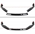 Akasaka Style Painted Two-toned Gloss Black Modern Steel Metallic Front Bumper Lip Splitter Kit Compatible For 2021 2022 Honda