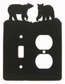 Innovative Fabricators Inc Bear Toggle Light Switch Single Duplex Wall Plate Single With Power Black 