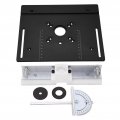 Metal Router Lift System Kit Woodworking Insert Base Plate For Table Saw Aluminum Alloy Full Installation Set Black