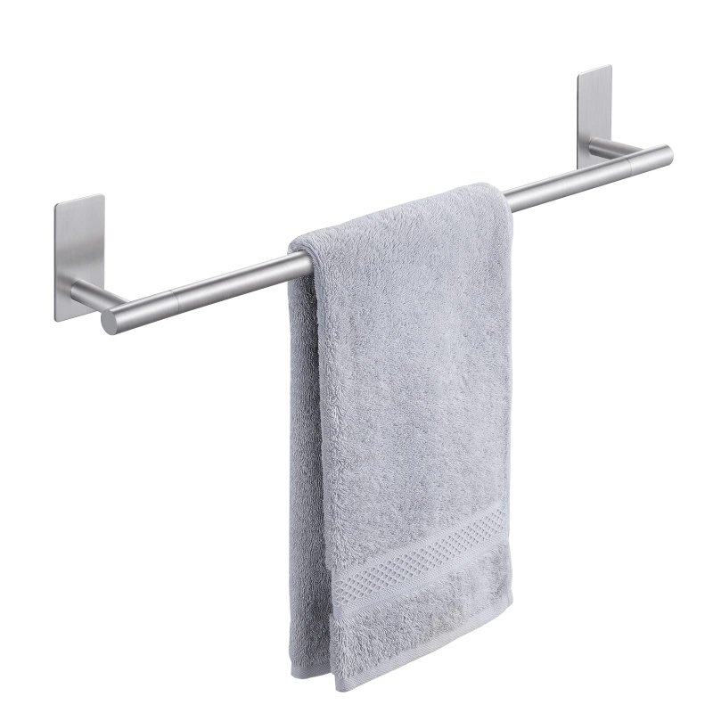 Kes 23 6 Inch Adhesive Towel Bar For Bathroom Wall Bath Holder Rack No Drill Sus304 Stainless Steel Brushed Finish Bth7300s60-2