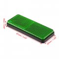 X Autohaux 4 Pcs 87x32mm Green Plastic Universal Rectangular Reflective Warning Reflector With Adhesive Tape For Motorcycle