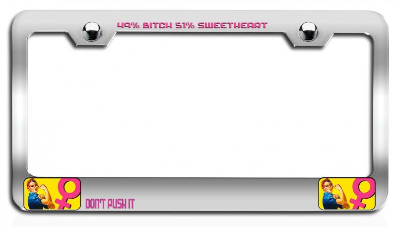 Silly Boys Trucks Are For Girls Feminism Girl Power Chrome Metal License Plate Frame Universal Fit Stainless Steel Tag Holder