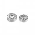 X Autohaux 1 Set License Plate Fasteners Screws Caps Covers White Universal Glitter Rhinestone Bolts Bolt Cap For Car