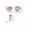 X Autohaux 1 Set License Plate Fasteners Screws Caps Covers White Universal Glitter Rhinestone Bolts Bolt Cap For Car
