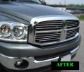 312 Motoring Fits 2005-2010 Dodge Dakota Chrome Grille Grill Kit 2006 2007 2008 2009 05 06 07 08 09 10 Quad Cab Club Slt St