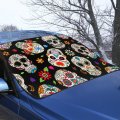 Sugar Skull Graveyard Mexico Mask Windshield Snow Cover Frost Ice Window Winter Windproof For Auto Protector Accessories