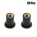 Uxcell 20pcs M5 Universal Fairing Fasteners Windscreen Windshield Screws Bolts Nut Black Metal Rubber For Motorcycle