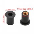Uxcell 20pcs M5 Universal Fairing Fasteners Windscreen Windshield Screws Bolts Nut Black Metal Rubber For Motorcycle