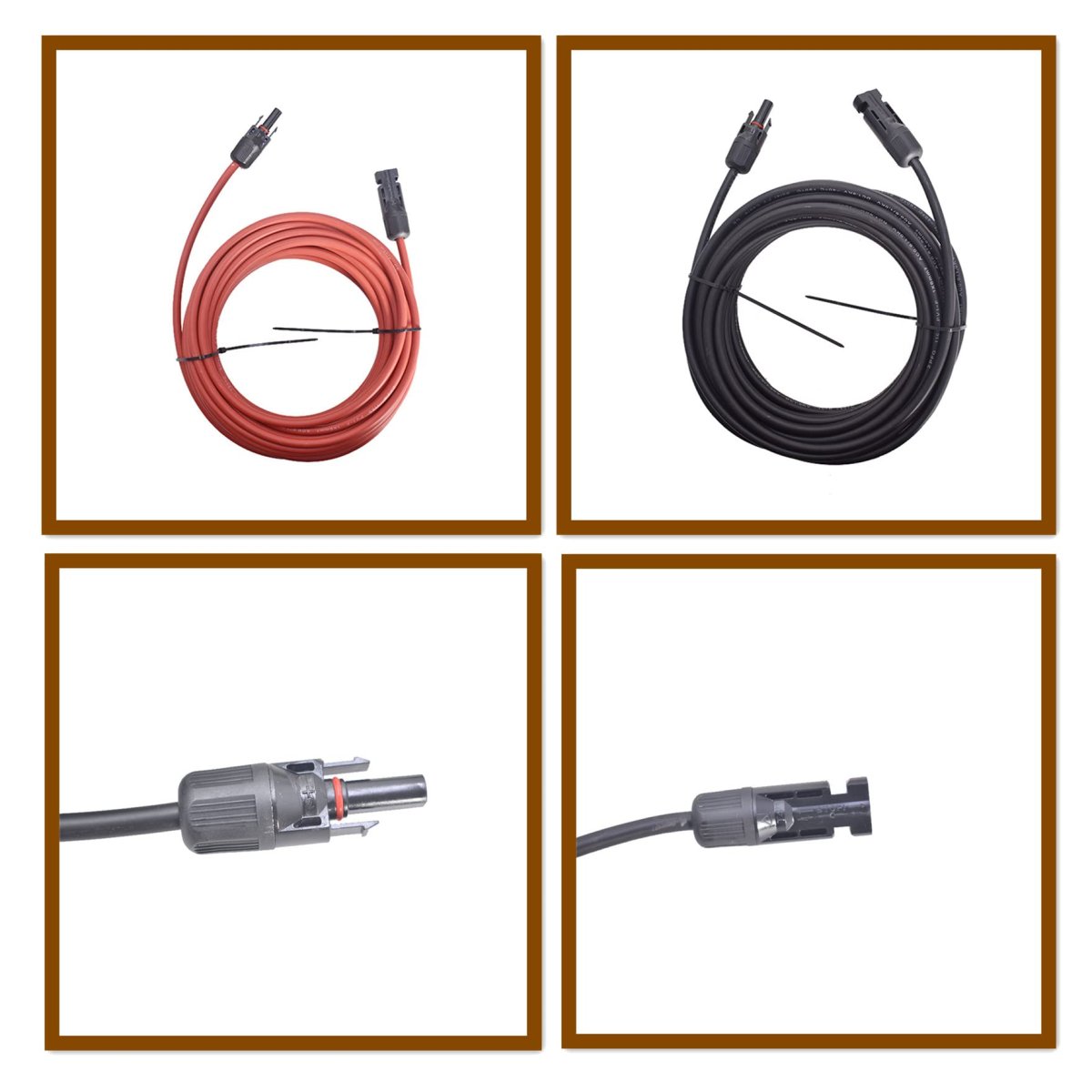 Solar Panel Extension Cable Wire 20ft 12awg With Male And Female Connectors Pure Copper Tin Coated New Energy Cord For Rv