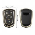 X Autohaux Car Key Fob Cover 5 Button Remote Case Tpu Full Protector Black For Cadillac Xt5 2017-2020 Xts Escalade Ats Cts