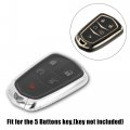 X Autohaux Car Key Fob Cover 5 Button Remote Case Tpu Full Protector Black For Cadillac Xt5 2017-2020 Xts Escalade Ats Cts