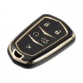 X Autohaux Car Key Fob Cover 5 Button Remote Case Tpu Full Protector Black For Cadillac Xt5 2017-2020 Xts Escalade Ats Cts
