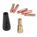 7pcs Mig Gasless Welding Kit Includ 5 Nozzles 1 Cover And Connecting Rod Diffuser Nozzle Equipment Accessories