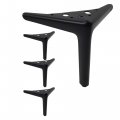 Kualuzt 4 72 Inch Furniture Legs Set Of Black Metal Heavy Duty Hardware Triangle Top Plate For Sofa Couches Dresser Bench 
