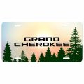 Ipick Image Made For Jeep Grand Cherokee Green Forrest Sillhouette Graphic Special Aluminum Metal License Plate
