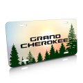 Ipick Image Made For Jeep Grand Cherokee Green Forrest Sillhouette Graphic Special Aluminum Metal License Plate
