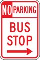 Accuform Signs Frr696ra Engineer-grade Reflective Aluminum Parking Sign Mutcd R7-107 Legend No Bus Stop Arrow Right 18 Length X 