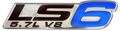 Ls6 5 7l V8 Blue Engine Emblem Badge Highly Polished Aluminum Chrome Silver For Gm General Motors Cadillac Cts-v Ctsv Chevy