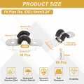 30pcs 6mm 1 4 Cable Clamp 2 Hole 304 Stainless Steel Rubber Coated Cushion Insulated Clamps U Holder Pipe Strap With