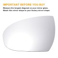 Car Rearview Left Driver Side Mirror Glass Replacement W Backing Plate Non-heated White For Hyundai Tucson 2016-2021