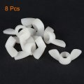 Uxcell M8 Wing Nuts Nylon Butterfly Nut Hand Twist Tighten Fasteners White 8pcs