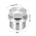 Uxcell M24 X 1 5 Male Outer Hex Head Plug 304 Stainless Steel Solid Thread Corrosion Resistant Bung Pipe Fitting 2pcs