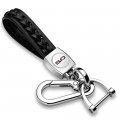 Ipick Image Compatible With Ford Mustang 5 0 In White Braided Rope Style Genuine Black Leather Key Chain