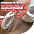 Double Sided Tape Removable 1 2 In By 20 Yards Pack Of 6 Strong Adhesive For Woodworking Carpets And Gift Wrap Weather