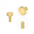 Uxcell Knurled Thumb Screws M8x25mm Flat Brass Bolts Grip Knobs Fasteners For Pc Electronic Mechanical
