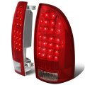 Auto Dynasty Full Led Tail Lights Assembly Compatible With 2005-2015 Toyota Tacoma Driver And Passenger Side Chrome Housing Red 
