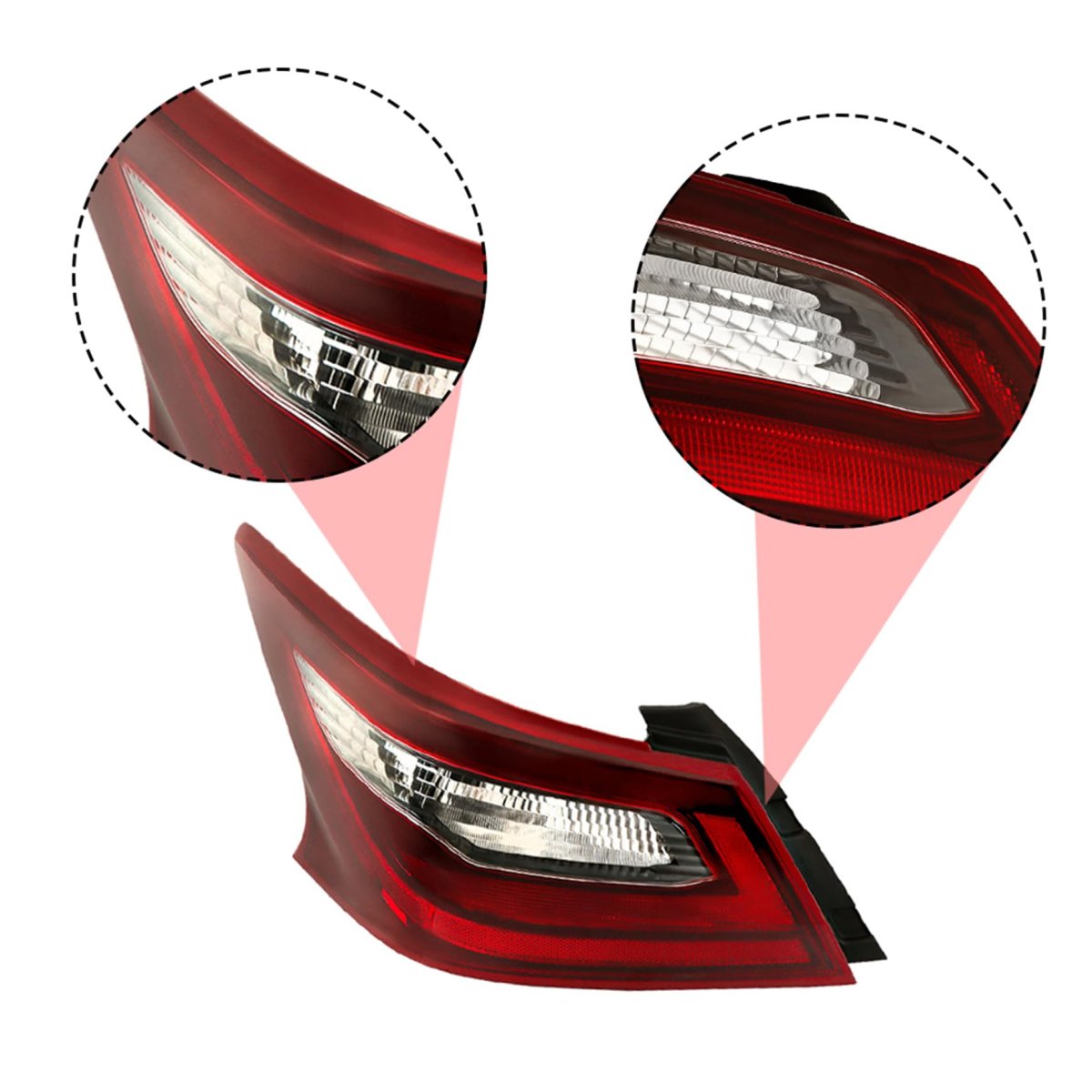 Left Side Tail Light Assembly Replacement For Nissan Altima Sr 2016 2017 2018 Driver Rear Outer Halogen Lamp 26555-9hs1a Red