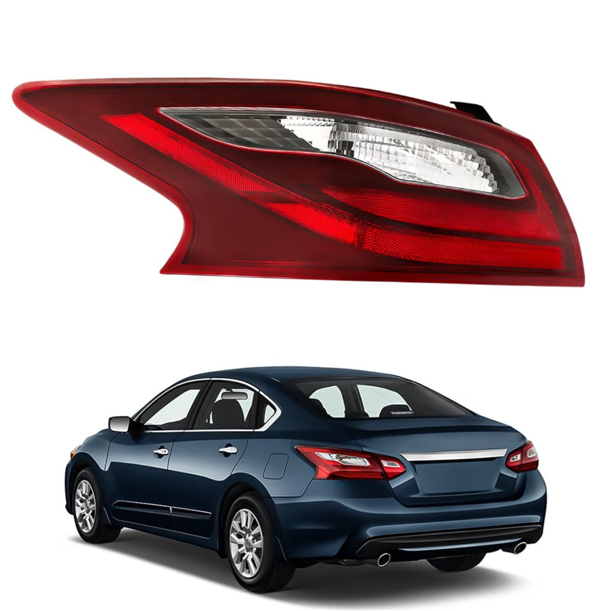 Left Side Tail Light Assembly Replacement For Nissan Altima Sr 2016 2017 2018 Driver Rear Outer Halogen Lamp 26555-9hs1a Red