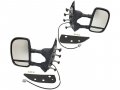 Power Tow Mirror Set 2 Piece Manual Telescopic Dual Swing Black Textured Compatible With 2009-2016 Ford E-350 Super Duty