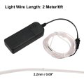 2 Meter 6ft Neon El Wire String Strip White Cold Light Glow For Car Interior Decoration