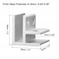Uxcell 90 Degree Glass Clamp 4pcs For 6-10mm Aluminum Alloy Shelf Support Bracket Double Side Holder Cabinet Cupboard
