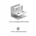 Uxcell 90 Degree Glass Clamp 4pcs For 6-10mm Aluminum Alloy Shelf Support Bracket Double Side Holder Cabinet Cupboard