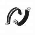 Uxcell 40mm Dia Rubber Lined U Shaped 304 Stainless Steel Pipe Clip Hose Clamp 8pcs