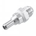 X Autohaux 2pcs Car Fuel Line Fitting 8an Male Flare Bulkhead To 3 8 Hose Barb Tank Adapters Aluminum Alloy Silver Tone