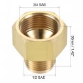 Uxcell Brass Pipe Fitting 1 2 Sae Flare Male 3 4 Female Thread Tubing Adapter Connector For Air Conditioner Refrigeration