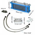 X Autohaux 1 Set Blue Engine Oil Cooler Standard Cooling Radiator Kit Universal For Dirt Bike Pit Monkey Atv Quad 50cc-160cc