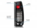Clear Red Led Replacement Tail Lights For 1988 To 2000 Chevy Gmc Ck Truck Suburban Suv Yukon Driver And Passenger Side Set With