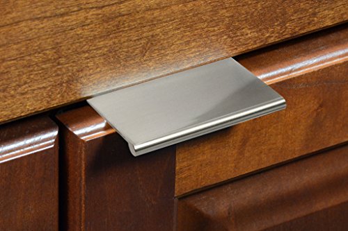 3 In Back Mount Finger Edge Pull Handle Brushed Nickel Aluminum Cabinet And Furniture Model 3306-3 Contemporary Style Single