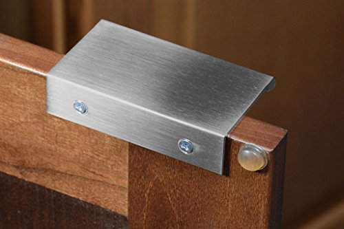 3 In Back Mount Finger Edge Pull Handle Brushed Nickel Aluminum Cabinet And Furniture Model 3306-3 Contemporary Style Single